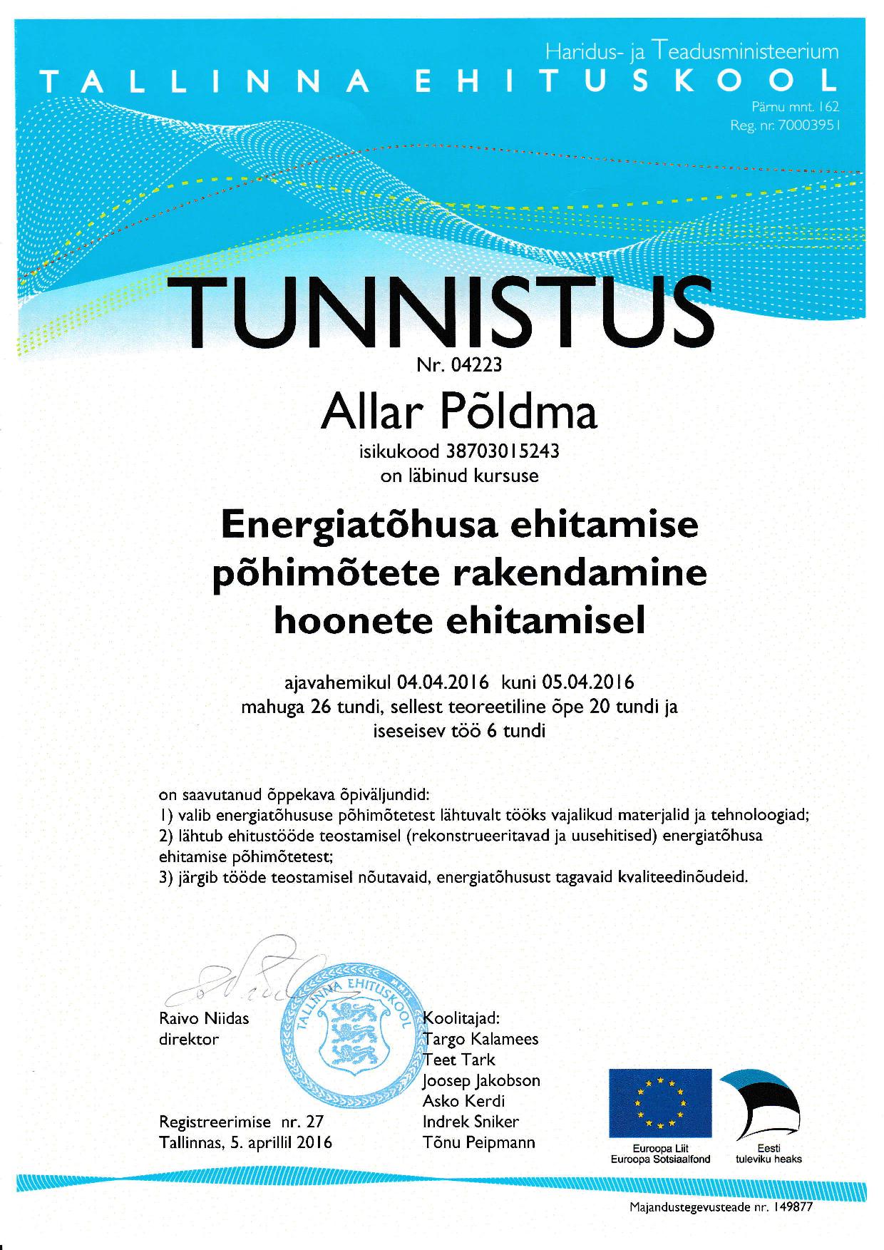 Tunnistus Energia